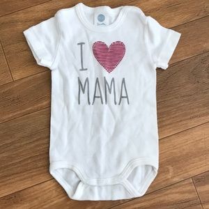 Short sleeved organic cotton one piece white MAMA